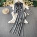 Women's Casual Knitwear Set Zipper Stand Collar Jacket Hong Kong Style Striped Shawl Wide Leg Pants 2025 New Arrival_ecoleips.com