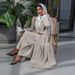 Mq115 Abaya Cardigan Robe Pleated Coat Muslim Arabic Fashion Leather Buttons_ecoleips.com