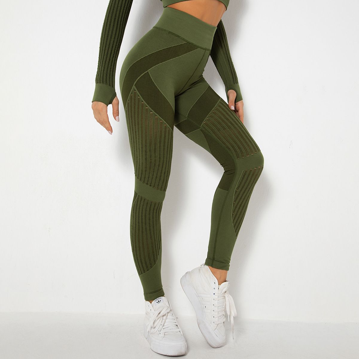Women's Clothing New Seamless Knitted Quick Drying Hollow Yoga Fitness Pants High Waisted Hip Lifting Tight Fitting Sports Yoga Pants In Stock_ecoleips.com