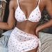 "Sexy 3-Piece Bikini Set For Women - Adjustable Triangle Top & High-Waisted Bottoms, European Beach Vacation Swimwear"_ecoleips.com