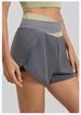 K Color Blocked Fake Two-piece Yoga Shorts, Running And Fitness Clothes, Nude And Anti Glare Sports Shorts For Women_ecoleips.com