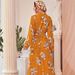 Elegant Vacation-Style Printed V-Neck, Cinched Waist And Belted Dress For Women_ecoleips.com