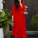 Women's Clothing Autumn/Winter New Fashionable And Elegant Plus-Size Dress – Solid Color Belted Midi Dress For Women_ecoleips.com