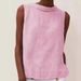 Women's Clothing Cotton And Linen Solid Color Round Neck Short Pullover Casual Solid Color Sleeveless Top_ecoleips.com