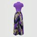 Color Blocked Two Piece Set for Women European American Style High Neck Short Sleeve Cropped Top Leopard Print Argyle High Waisted Wide Leg Pants_ecoleips.com