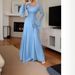 Elegant Ruffled Maxi Dress – Flowy One-Shoulder Gown With Cascading Sleeves For Women_ecoleips.com