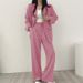 Spring Autumn Casual High-Waisted Draped Wide-Leg Suit Set For Women With Button-Down Jacket Lapel Outerwear_ecoleips.com