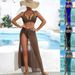 Women's European American Style Three Piece Swimsuit Sexy Bikini Skirt Halter Neck Two Piece Swimwear For Beach Vacation_ecoleips.com