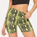 Summer High Waist Snake Print Yoga Pants for Women Hip Lifting Sports Fitness Shorts European American Style_ecoleips.com