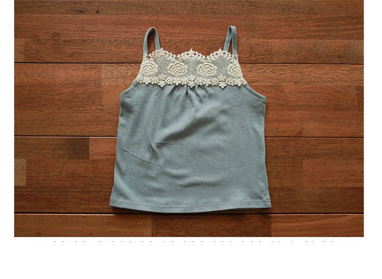 2026 Summer Vest Strawberry Pattern Children's Clothing Girls' Lace Trim Camisole In Stock_ecoleips.com