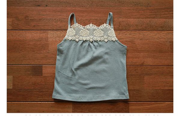2026 Summer Vest Strawberry Pattern Children's Clothing Girls' Lace Trim Camisole In Stock_ecoleips.com