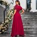 Women's Clothing Burgundy Bridal Dress, Elegant And Sophisticated Women's Dress, Evening Gown._ecoleips.com