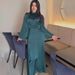 Spring Solid Color Satin Slimming Dress Lace-Up Princess Style European American Design Cotton Polyester Women's Clothing_ecoleips.com