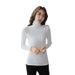 Elegant European And American Style New Autumn Women's Slim Fit Long Sleeve T-Shirt High Collar Fleece Lined Thickened_ecoleips.com