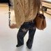 Women's Loose Straight Leg Jeans Star Studded Design Casual Cotton Denim Jeans For Spring/Autumn Office Lady Street Style_ecoleips.com