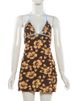 Absobe Women Hawaiian Floral Print Halter Mini Dress V Neck Contrast Trim Bodycon Slim Backless Vacation Beach Streetwear 2026_ecoleips.com