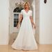 Women's Clothing Short Sleeve V Neck Slim Dress Evening Dress Long Dress_ecoleips.com