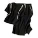 Women's Clothing Temperament Fashion Casual Short Sleeved Suit Small Loose Slim Sports Two Piece Suit_ecoleips.com