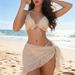 Women's Sexy Mesh Three Piece Bikini Tie-Up Swimsuit Style Design Best Selling Swimwear_ecoleips.com