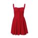 French Ballet Style Tie Waist Strap For Women Summer Atmosphere Slimming Red Date Short Dress_ecoleips.com