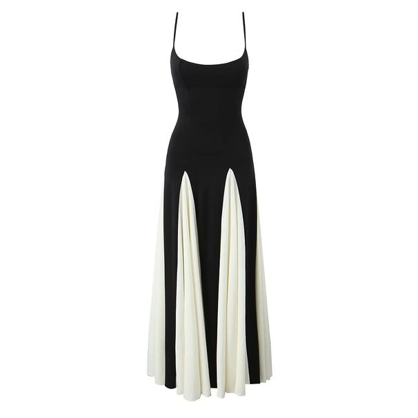 Women's Clothing Spring And Summer New Fashion Temperament Elegant Sexy Royal Sister Slim Contrast Color Suspender Dress_ecoleips.com