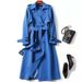 Women's Trench Coat Mid-Length Slim Fit Double-Breasted Classic British Style Overcoat With Checkered Lining (Available In 7 Sizes & 14 Colors)_ecoleips.com