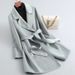 Elegant Wool Blend Long Coat For Women - Timeless Trench Style With Polo Collar, Medium Weight, Classic Solid Colors_ecoleips.com