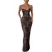 Women's Clothing Slim Fit Lace Party Dress INS American Style Tie Up Bustier Bodycon Long Dress For Adults_ecoleips.com