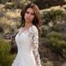 Women's Clothing Long Sleeve One Shoulder White Bridal Dress_ecoleips.com