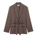 TRAFZA Foreign Trade Wholesale Spring New Arrivals European And American Cross-Border Women's Clothing Belted_ecoleips.com