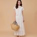 Women's Clothing French Lace Two-Piece Set – Embroidered Blouse & Midi Skirt (One Size, Beige)_ecoleips.com