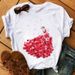 Cross-border Supply Casual Letter Print European And American 3D Petal Girl Short-sleeve T-shirt Wholesale_ecoleips.com