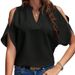 European And American Clothing 2026 Summer New V-neck Stylish Off-shoulder Sleeve Women's Top_ecoleips.com