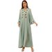 Verve AB429 Women's Muslim Clothing Elegant Pullover Embroidered Dress Robe New Style_ecoleips.com