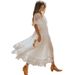 Women's V-neck Sexy Short-sleeved Lace Dress_ecoleips.com