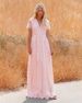 Autumn And Winter New Season Tulle Dress Deep V Long Dress_ecoleips.com