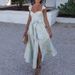 2023 Summer New European And American Cross-Border Fashion Floral Print French Retro Waist-Cinching Strap Dress_ecoleips.com