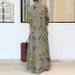 Women's Clothing Cotton And Linen Floral Lapel Long Sleeves Pockets Simple Loose Casual Long Cardigan Dress_ecoleips.com