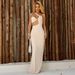 European And American Spring And Summer New Irregular Hollow Metal Flower Decoration Sexy Cocktail Party Evening Dress Long Skirt Dress Female_ecoleips.com
