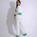 Women’s Clothing autumn and winter new women's striped cardigan knitted casual three piece suit_ecoleips.com