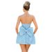 Cross-Border Summer New European And American Women's Fashion Elegant Sexy Solid Color Jacquard Strapless Bow Dress_ecoleips.com
