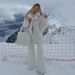 Women's Thick Faux Fur Coat With Notched Collar, Mid-Length Fox Fur Style Jacket, Streetwear Fashion Outerwear For Winter_ecoleips.com