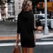 Women's Leopard Print Patchwork Loose Casual Style Elegant Design Spring And Autumn Hooded Dress 0052 #_ecoleips.com