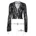 2025 Summer New Fashion Printed Sexy Mesh Lace Cardigan T-Shirt Wholesale For Women_ecoleips.com