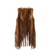Slim slim sleeveless vest with fringe clip for women_ecoleips.com