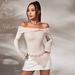 Voya Women's One Necked Irregular Long Sleeved T-shirt With Sexy And Off The Shoulder Style_ecoleips.com