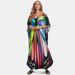Women's Rayon Printed Loose Maxi Dress - Beach Cover Up, Boho Sun Dress, Vacation Long Dress, Plus Size Summer Tunic_ecoleips.com