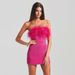 Women's Clothing Hip Skirt Sexy Backless Ostrich Feather Tassel Tube Top Dress Temperament Sequins_ecoleips.com