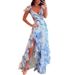 Women's Clothing Sexy New Sexy V Neck Backless Ruffled High Slit Suspender Skirt_ecoleips.com