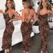 European American Fashion Women's Clothing 2025 Autumn And Winter New Leopard Print Sexy Backless Lace-up Slim-fit_ecoleips.com